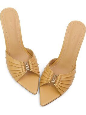 Women's Yellow Faux Leather Pointed Toe Stylish Elegant Comfortable High Heel